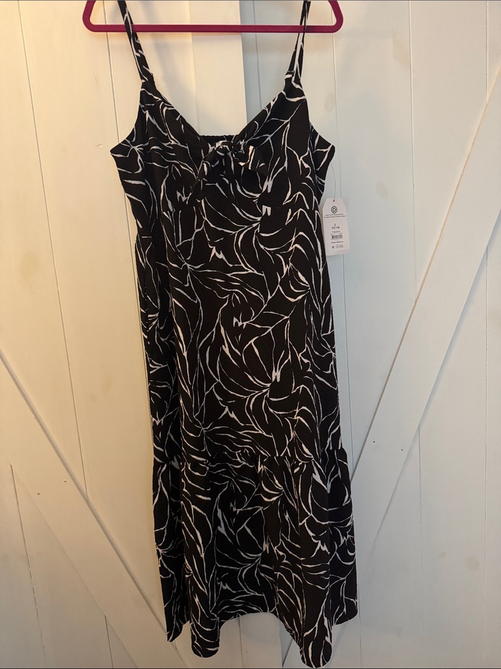 Black & White Floral Slip Dress - Women